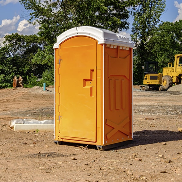 how often are the portable restrooms cleaned and serviced during a rental period in Thiells New York